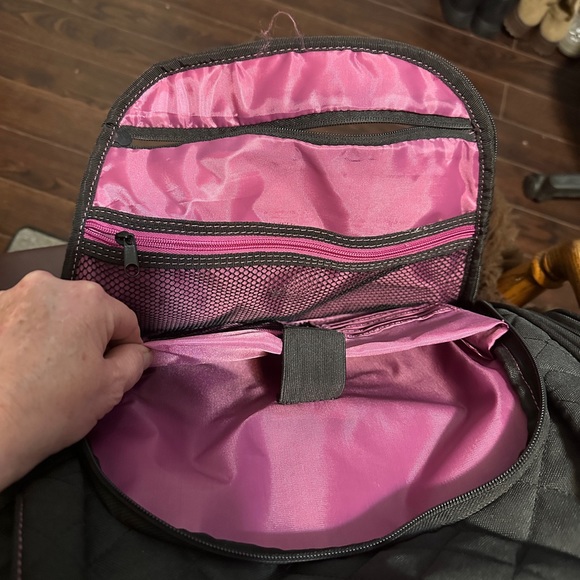 DELSEY Paris Rolling Laptop Tote Weekender Bag Quilted black Carry On Underseat - Picture 4 of 11